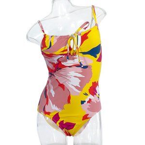 NWT Yellow Floral One-Piece Swimsuit - Women's Size S, L - Kona Sol Swimwear